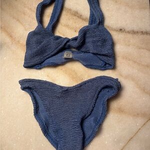 Hunza G Blue Textured Bikini